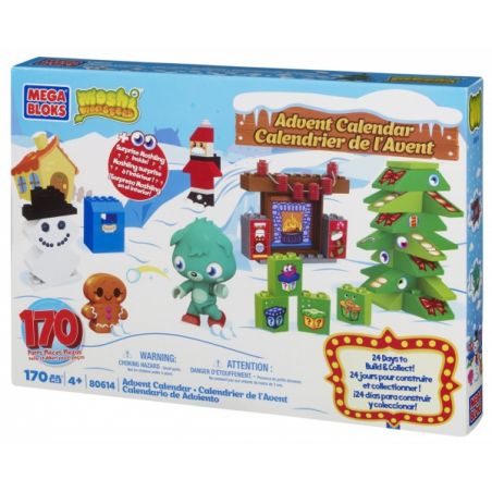 MEGA BLOKS 80614 non  LỊCH MÙA VỌNG CỦA QUÁI VẬT MOSHI bộ đồ chơi xếp lắp ráp ghép mô hình Moshi Monsters MOSHI MONSTERS ADVENT CALENDAR 170 khối