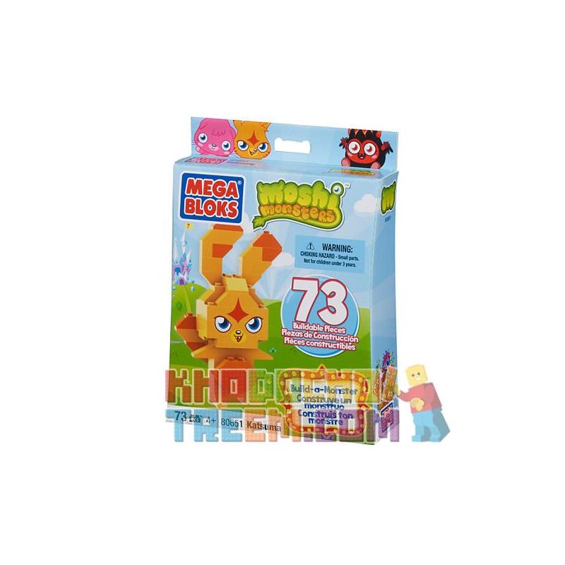 MEGA BLOKS 80651 non  CHẠM bộ đồ chơi xếp lắp ráp ghép mô hình Moshi Monsters KATSUMA 73 khối