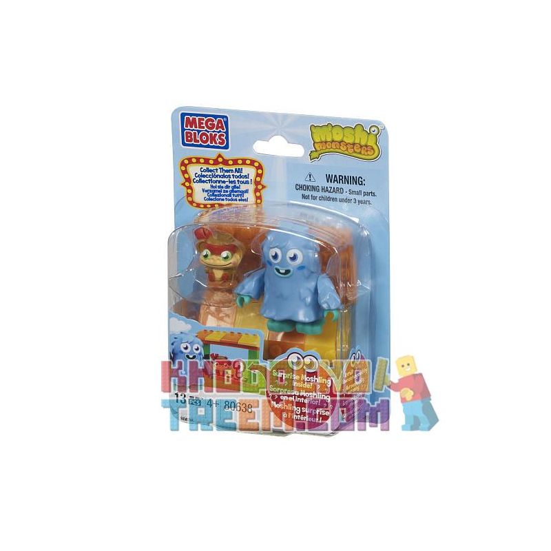 MEGA BLOKS 80638 non  VƯỜN THÚ MOSHLING FURI bộ đồ chơi xếp lắp ráp ghép mô hình Moshi Monsters MOSHLING ZOO FURI 13 khối