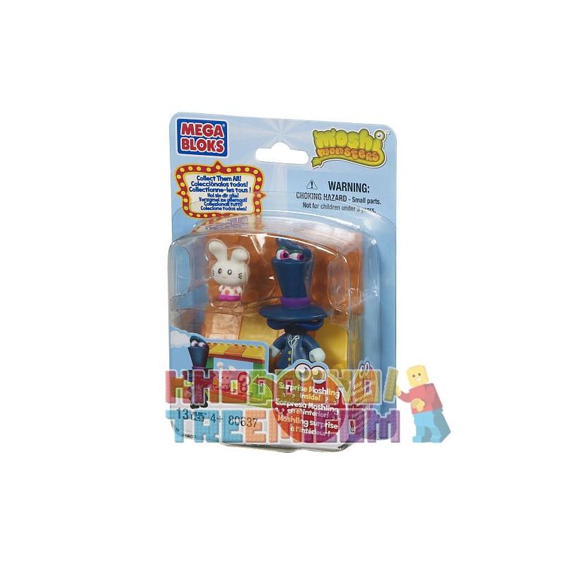 MEGA BLOKS 80637 non  VƯỜN THÚ MOSHLING TIẾN SĨ STRANGEGLOVE bộ đồ chơi xếp lắp ráp ghép mô hình Moshi Monsters MOSHLING ZOO DR. STRANGEGLOVE 13 khối