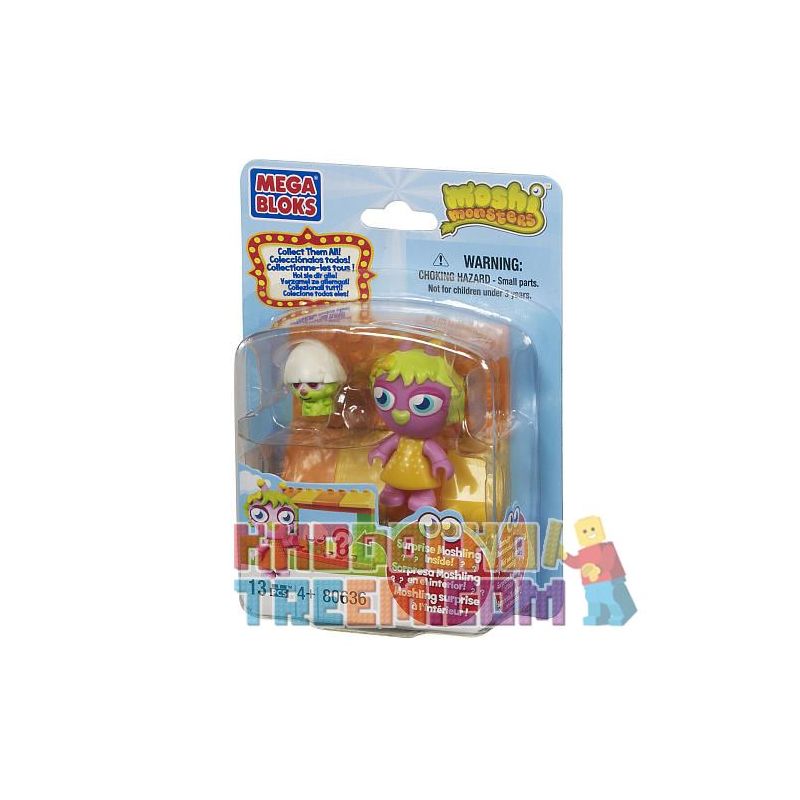 MEGA BLOKS 80636 non  NGƯỜI QUẢN LÝ CỬA HÀNG MOSHLING ZOO HARRODS bộ đồ chơi xếp lắp ráp ghép mô hình Moshi Monsters MOSHLING ZOO HARRODS SHOP KEEPER 13 khối