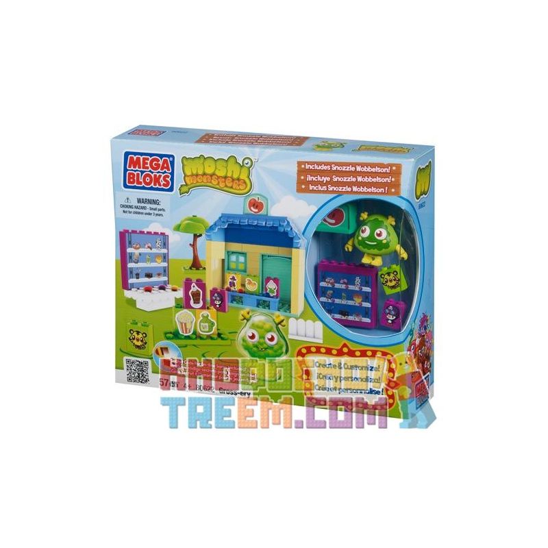 MEGA BLOKS 80622 non  CỬA HÀNG GROSS-ERY bộ đồ chơi xếp lắp ráp ghép mô hình Moshi Monsters GROSS-ERY STORE 57 khối