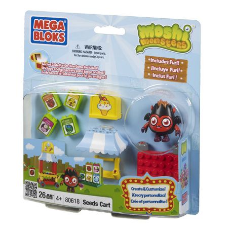 MEGA BLOKS 80618 non  XE ĐẨY HẠT GIỐNG bộ đồ chơi xếp lắp ráp ghép mô hình Moshi Monsters SEED CART 26 khối
