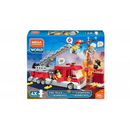 MEGA BLOKS FVD31 non  CỨU HỘ XE HỎA bộ đồ chơi xếp lắp ráp ghép mô hình City FIRE TRUCK RESCUE Thành Phố 294 khối