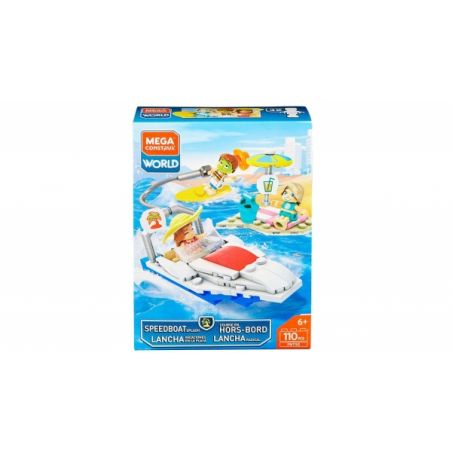 MEGA BLOKS FNT92 non  TÀU CAO TỐC bộ đồ chơi xếp lắp ráp ghép mô hình SPEEDBOAT SPLASH 110 khối