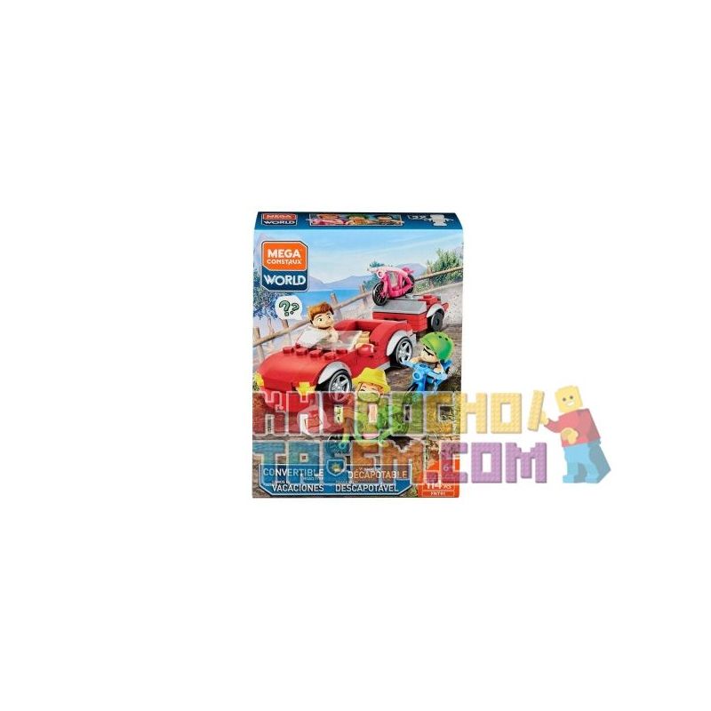 MEGA BLOKS FNT91 non  CHUYẾN ĐI ĐƯỜNG BỘ CÓ THỂ CHUYỂN ĐỔI bộ đồ chơi xếp lắp ráp ghép mô hình CONVERTIBLE ROAD TRIP 114 khối