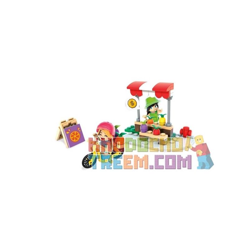 MEGA BLOKS FNT89 non  QUẦY BÁN HOA QUẢ bộ đồ chơi xếp lắp ráp ghép mô hình FRUIT STAND 69 khối