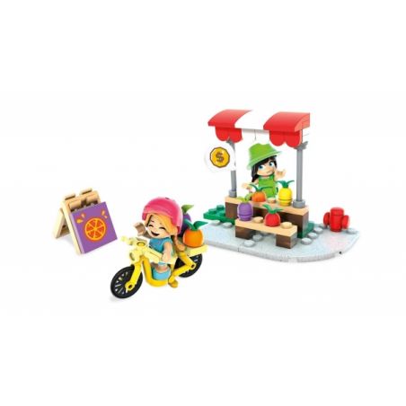 MEGA BLOKS FNT89 non  QUẦY BÁN HOA QUẢ bộ đồ chơi xếp lắp ráp ghép mô hình FRUIT STAND 69 khối