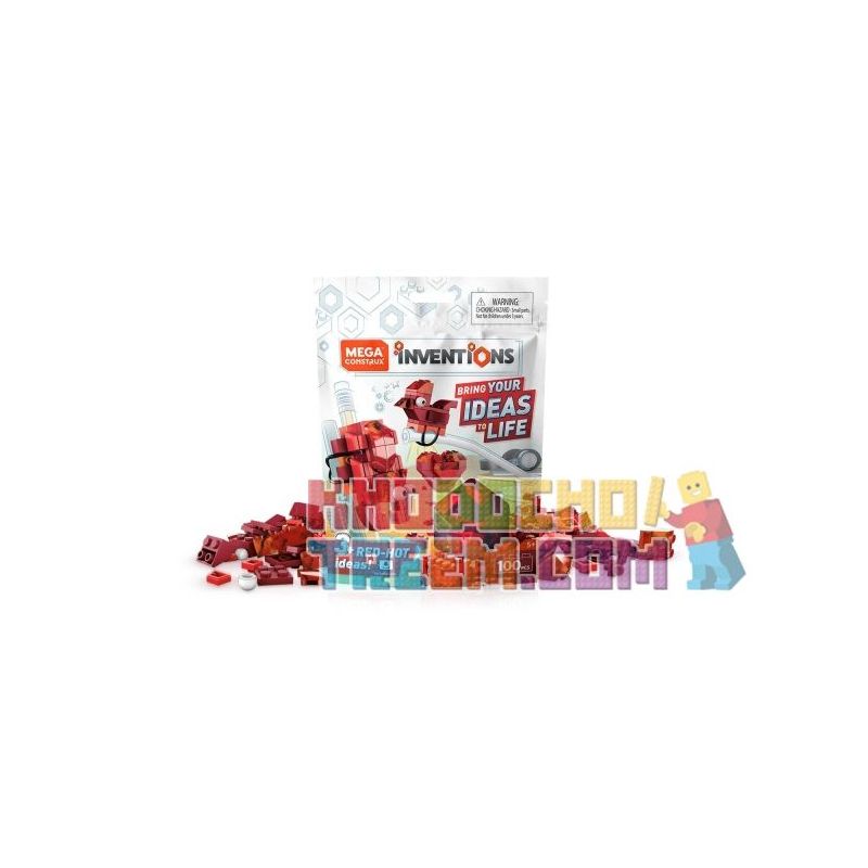 MEGA BLOKS FWP24 non  BỘ TÒA NHÀ MÀU ĐỎ bộ đồ chơi xếp lắp ráp ghép mô hình Creator RED BRICK BUILDING SET Sáng Tạo 100 khối