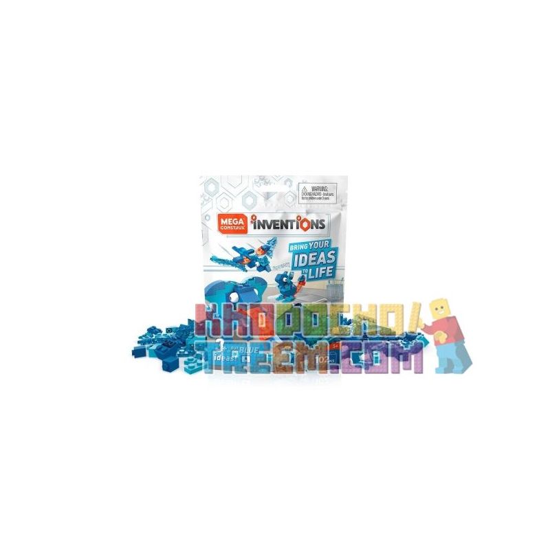 MEGA BLOKS FWP20 non  TÒA NHÀ MÀU XANH THIẾT LẬP bộ đồ chơi xếp lắp ráp ghép mô hình Creator BLUE BRICK BUILDING SET Sáng Tạo 102 khối