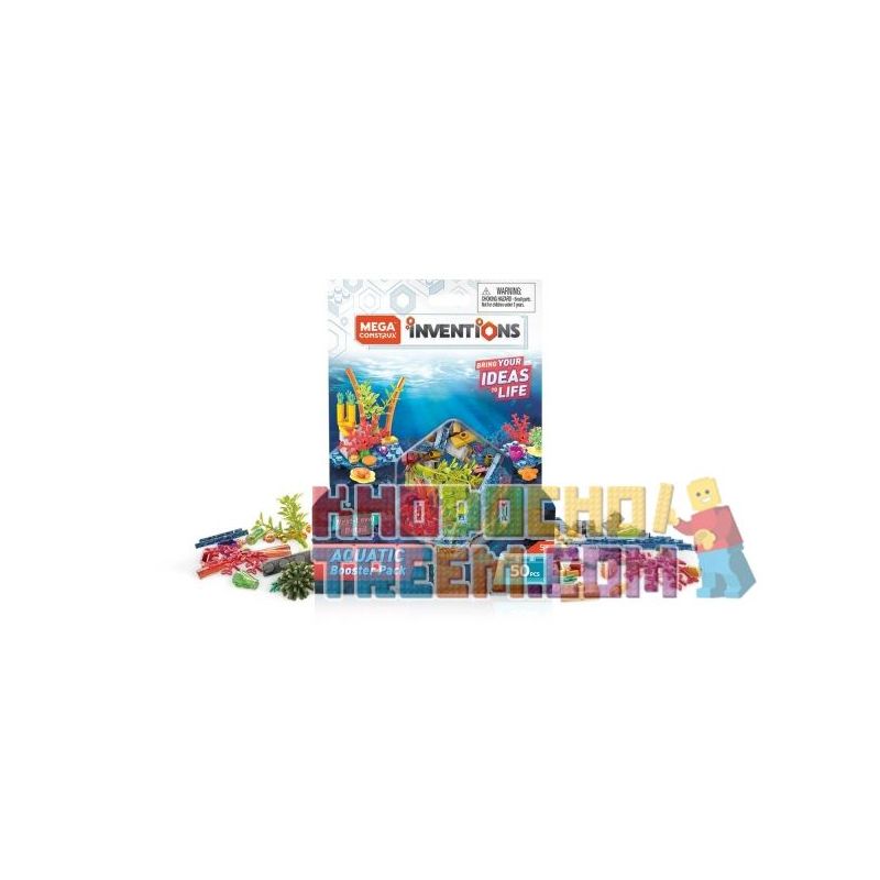 MEGA BLOKS FWP16 non  MỞ RỘNG BỘ XÂY DỰNG ĐẠI DƯƠNG bộ đồ chơi xếp lắp ráp ghép mô hình Boost AQUATIC BUILDING SET BOOSTER Tư Duy 50 khối