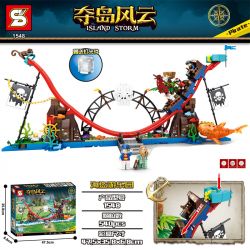 SHENG YUAN SY 1548 non  CÔNG VIÊN GIẢI TRÍ PIRATE bộ đồ chơi xếp lắp ráp ghép mô hình Pirates Of The Caribbean ISLAND STORM Cướp Biển Vùng Caribe 540 khối