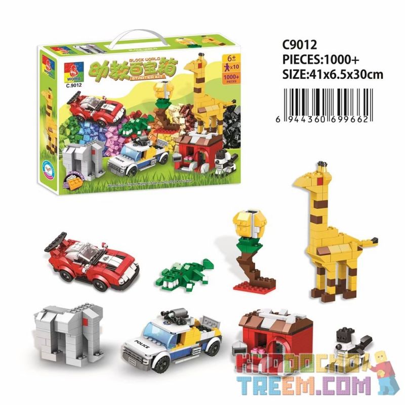 WOMA C.9012 .9012 non  HỘP KHO BÁU TRỢ GIẢNG bộ đồ chơi xếp lắp ráp ghép mô hình Creator BLOCK WORLD STARTER KIT Sáng Tạo 1000 khối