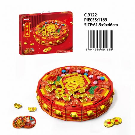 WOMA C.9122 .9122 non  HỘP KẸO NĂM MỚI bộ đồ chơi xếp lắp ráp ghép mô hình Chinese Traditional Festivals Lễ Hội Cổ Truyền 1184 khối