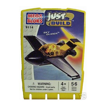 MEGA BLOKS 9114 non  TÀU LƯỢN TRÊN BẦU TRỜI bộ đồ chơi xếp lắp ráp ghép mô hình SKY GLIDER 56 khối