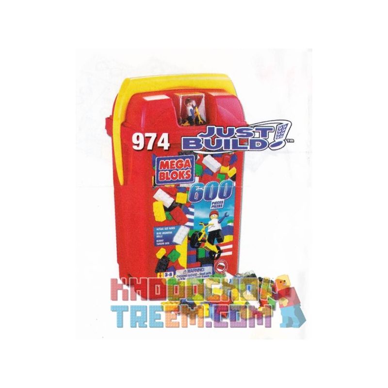 MEGA BLOKS 974 non  THÙNG 600 KHỐI bộ đồ chơi xếp lắp ráp ghép mô hình Creator 600 PCS BUCKET Sáng Tạo 600 khối