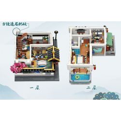 KEEPPLEY K18002 18002 non  QIYUN XIAOXUE. bộ đồ chơi xếp lắp ráp ghép mô hình Modular Buildings NEW CHINESE STYLE STREETSCAPE Mô Hình Nhà Cửa 2826 khối