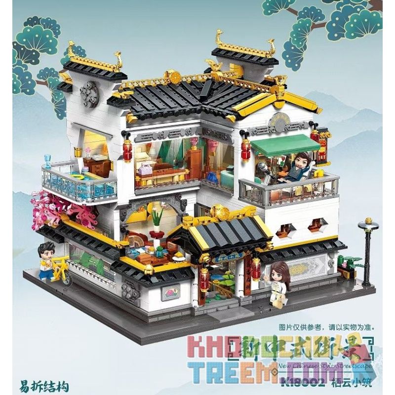 KEEPPLEY K18002 18002 non  QIYUN XIAOXUE. bộ đồ chơi xếp lắp ráp ghép mô hình Modular Buildings NEW CHINESE STYLE STREETSCAPE Mô Hình Nhà Cửa 2826 khối