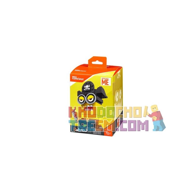 MEGA BLOKS DXB93 non  PIRATE NHỎ NGƯỜI VÀNG bộ đồ chơi xếp lắp ráp ghép mô hình Brickheadz PIRATE MINION Nhân Vật Đầu To 153 khối