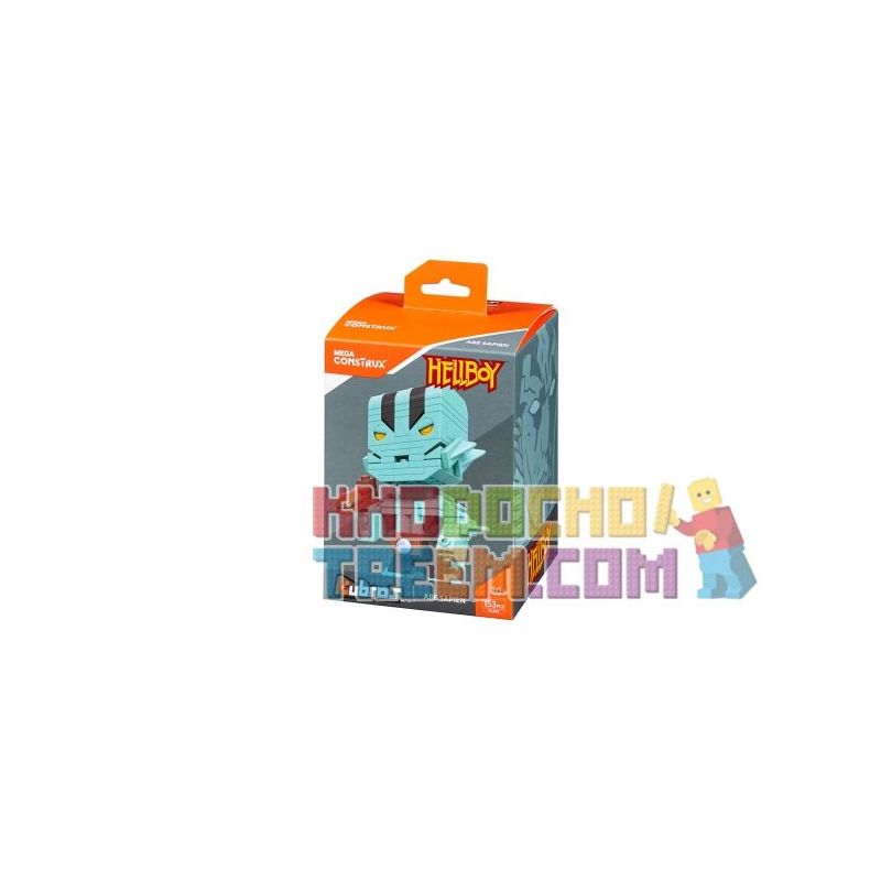 MEGA BLOKS DXB88 non  FISHMAN YABO. bộ đồ chơi xếp lắp ráp ghép mô hình Brickheadz HELL BOY ABE SAPIEN Nhân Vật Đầu To 153 khối