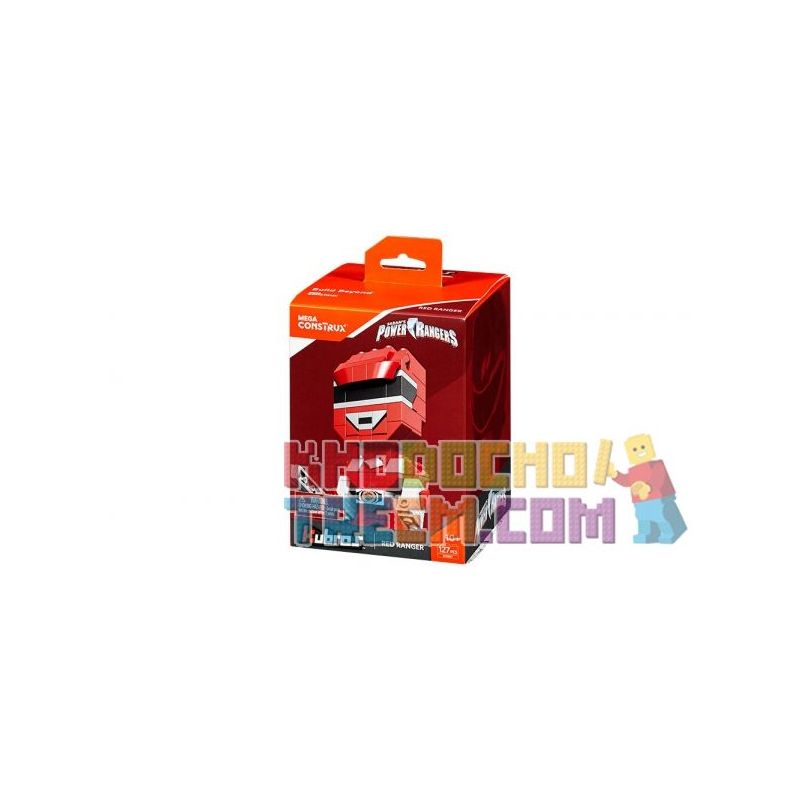MEGA BLOKS DXB87 non  CHIẾN BINH ĐỎ bộ đồ chơi xếp lắp ráp ghép mô hình Brickheadz RED RANGER Nhân Vật Đầu To 127 khối