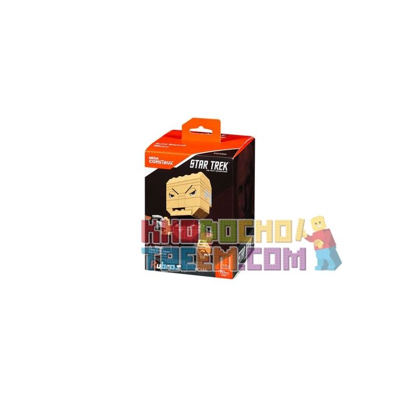 MEGA BLOKS DXB82 non  PICAD. bộ đồ chơi xếp lắp ráp ghép mô hình Brickheadz PICARD Nhân Vật Đầu To 110 khối