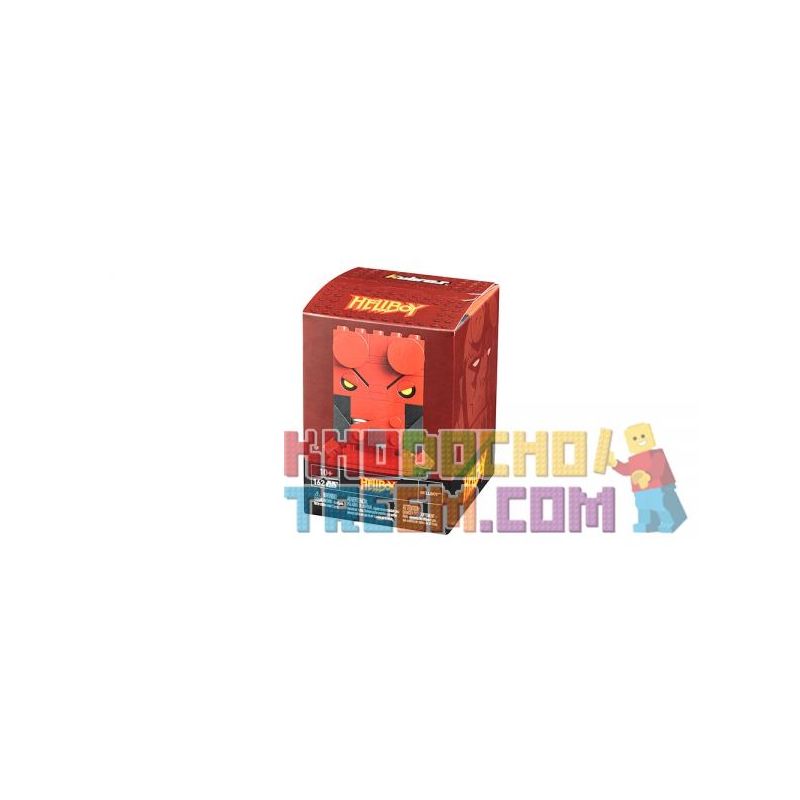 MEGA BLOKS DTW66 non  CẬU BÉ ĐỊA NGỤC bộ đồ chơi xếp lắp ráp ghép mô hình Brickheadz HELLBOY™ Nhân Vật Đầu To 162 khối