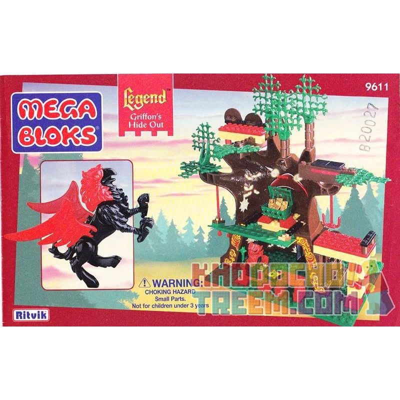 MEGA BLOKS 9611 non  NƠI ẨN NÁU CỦA GRIFFIN bộ đồ chơi xếp lắp ráp ghép mô hình Medieval Castle GRIFFON'S HIDE OUT Chiến Tranh Trung Cổ 140 khối