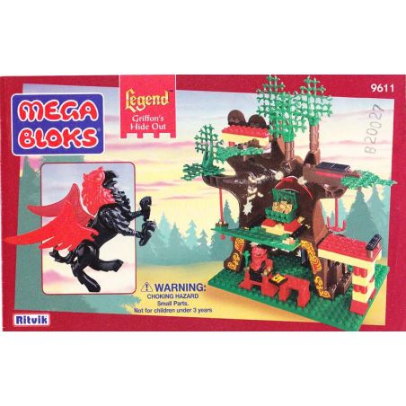 MEGA BLOKS 9611 non  NƠI ẨN NÁU CỦA GRIFFIN bộ đồ chơi xếp lắp ráp ghép mô hình Medieval Castle GRIFFON'S HIDE OUT Chiến Tranh Trung Cổ 140 khối
