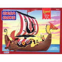 MEGA BLOKS 9604 non  TÀU VIKING bộ đồ chơi xếp lắp ráp ghép mô hình Vikings VIKING SHIP Người Viking 370 khối