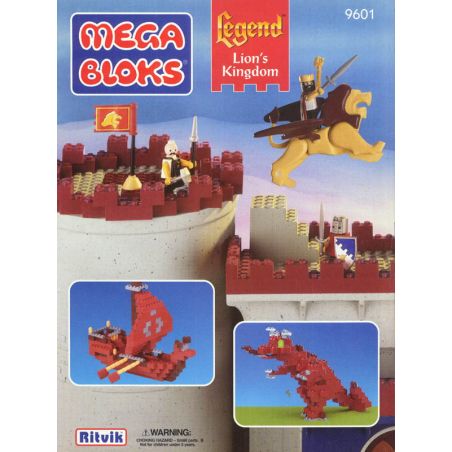 MEGA BLOKS 9601 non  VƯƠNG QUỐC SƯ TỬ bộ đồ chơi xếp lắp ráp ghép mô hình Medieval Castle LION'S KINGDOM Chiến Tranh Trung Cổ 725 khối