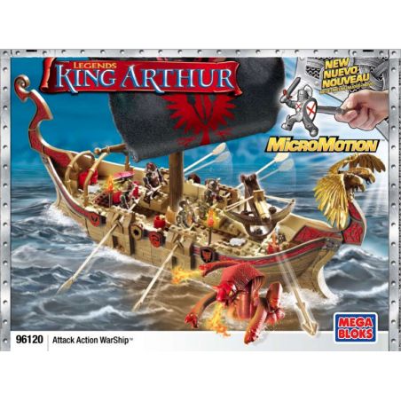 MEGA BLOKS 96120 non  TÀU CHIẾN bộ đồ chơi xếp lắp ráp ghép mô hình Movie & Game ATTACK ACTION WARSHIP Phim Và Trò Chơi 176 khối