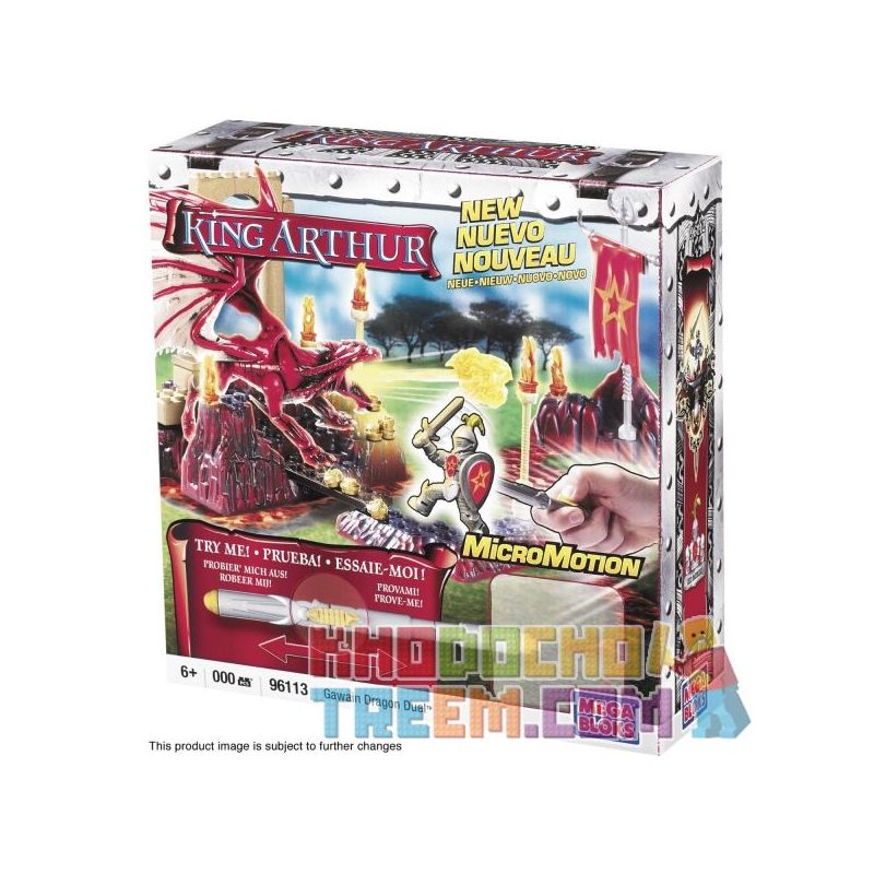 MEGA BLOKS 96113 non  GAO WEN VÀ LONG ĐẤU bộ đồ chơi xếp lắp ráp ghép mô hình Movie & Game GAWAIN DRAGON DUEL Phim Và Trò Chơi 42 khối