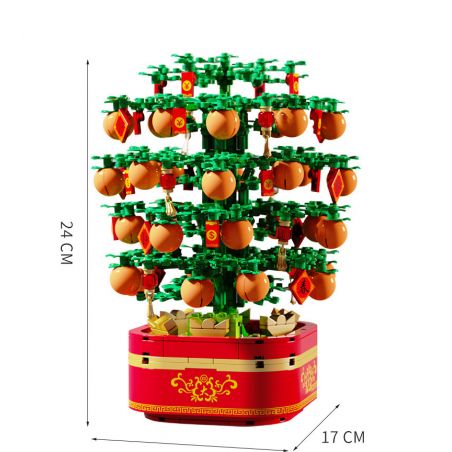 SEMBO 601145 non  CÂY QUẤT NHẠC NHẸ bộ đồ chơi xếp lắp ráp ghép mô hình Seasonal Mùa Lễ Hội 666 khối