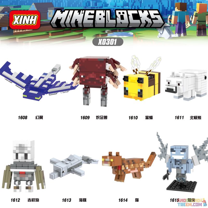 XINH X0301 0301 1608 1609 1610 1611 1612 1613 1614 1615 non  THẾ GIỚI CỦA TÔI bộ đồ chơi xếp lắp ráp ghép mô hình Collectable Minifigures Búp Bê Sưu Tầm