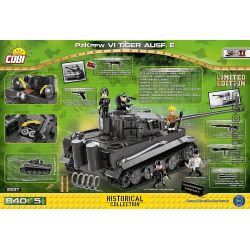 COBI 2537 2538 non  XE TĂNG SỐ 6 TIGER bộ đồ chơi xếp lắp ráp ghép mô hình Military Army PANZERKAMPFWAGEN VI TIGER AUSF.E Quân Sự Bộ Đội 800 khối
