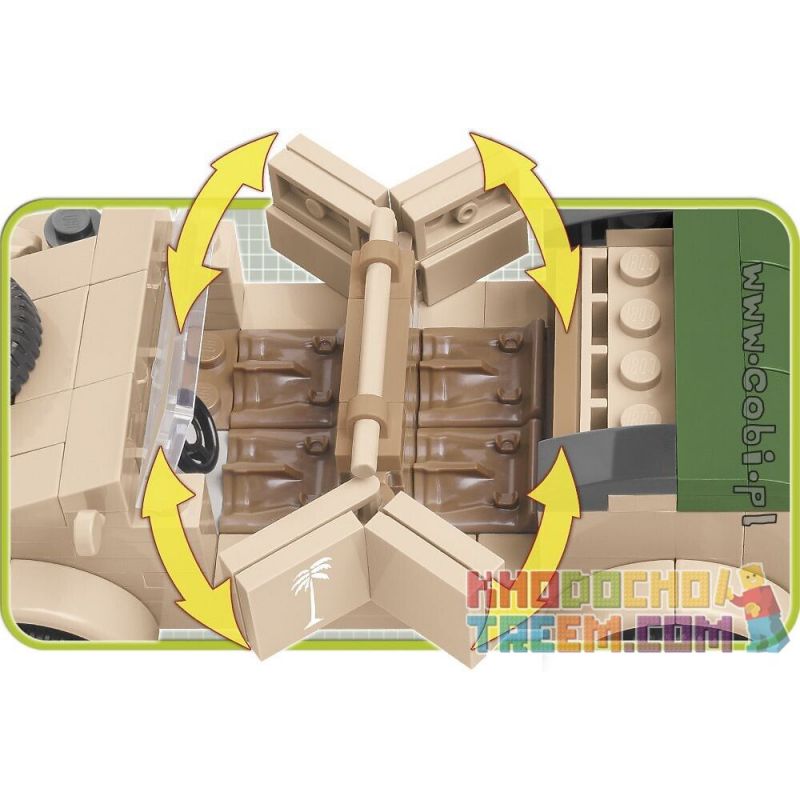 COBI 2402 non  XE THÙNG LOẠI 82 bộ đồ chơi xếp lắp ráp ghép mô hình Military Army VW TYP 82 KÜBELWAGEN Quân Sự Bộ Đội 195 khối