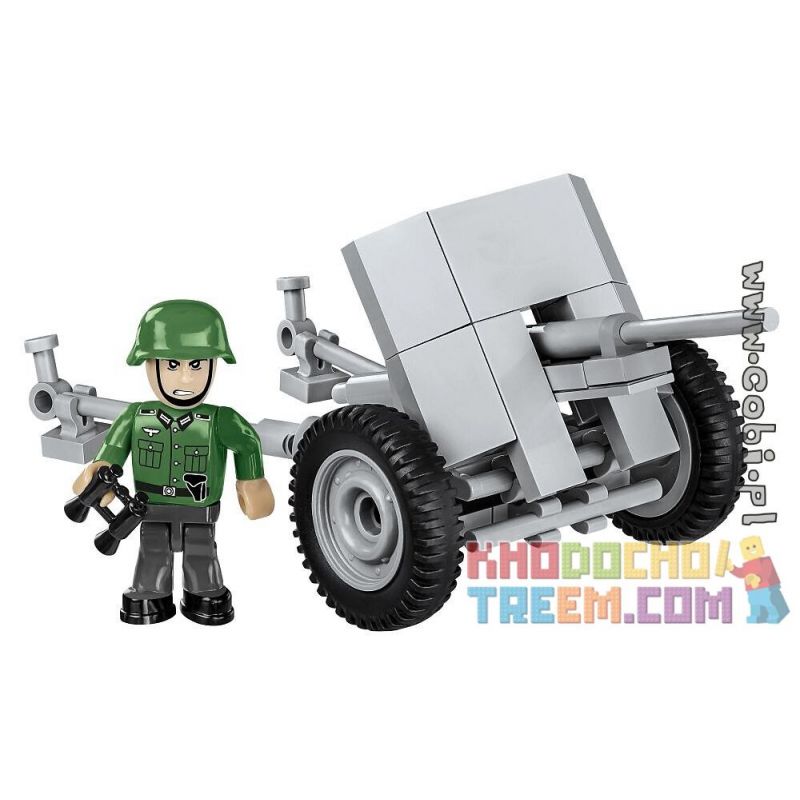 COBI 2396 MEGA BLOKS 9050 non  FIREBRAND. bộ đồ chơi xếp lắp ráp ghép mô hình Military Army 3 7CM PAK 36 Quân Sự Bộ Đội 55 khối