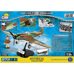 COBI CURTISS P-40E WARHAWK non  MÁY BAY CHIẾN ĐẤU CURTIS P-40 WARHAWK bộ đồ chơi xếp lắp ráp ghép mô hình Military Army Quân Sự Bộ Đội 272 khối