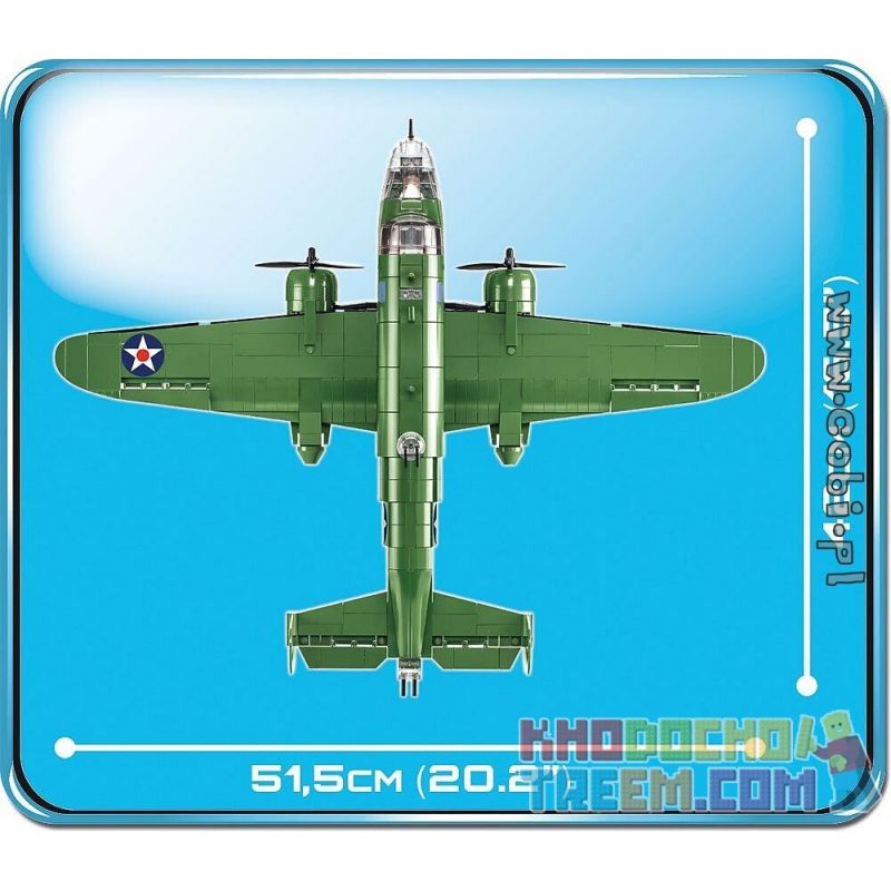 COBI 5713 non  MÁY BAY NÉM BOM BẮC MỸ B-25B MITCHELL bộ đồ chơi xếp lắp ráp ghép mô hình Military Army NORTH AMERICAN B-25B MITCHELL Quân Sự Bộ Đội 725 khối