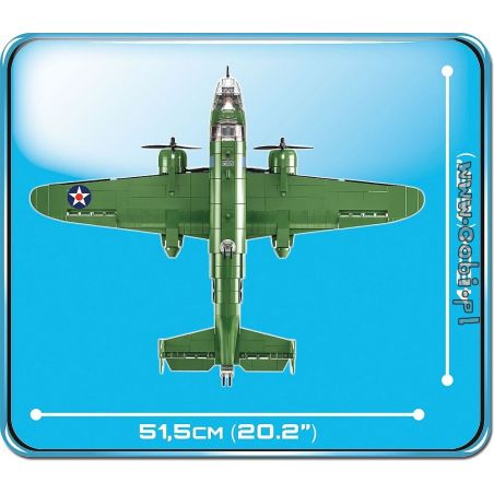 COBI 5713 non  MÁY BAY NÉM BOM BẮC MỸ B-25B MITCHELL bộ đồ chơi xếp lắp ráp ghép mô hình Military Army NORTH AMERICAN B-25B MITCHELL Quân Sự Bộ Đội 725 khối