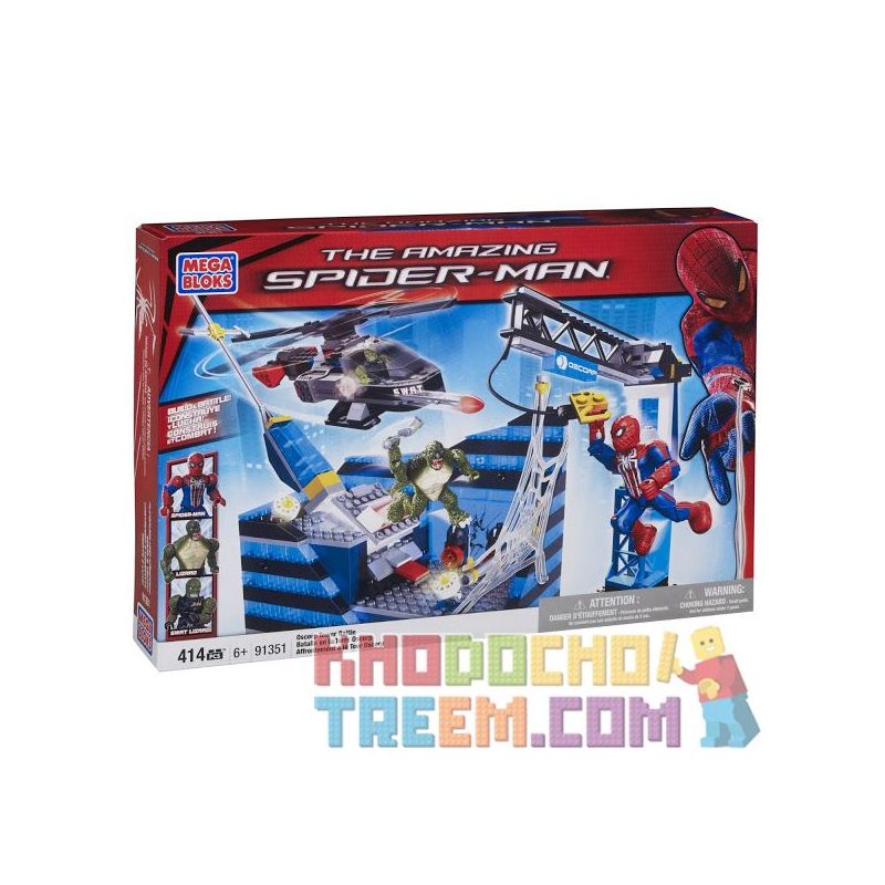 MEGA BLOKS 91351 non  OSBURN XÂY DỰNG FX FIGHT bộ đồ chơi xếp lắp ráp ghép mô hình Movie & Game OSCORP TOWER FX BATTLE Phim Và Trò Chơi 414 khối