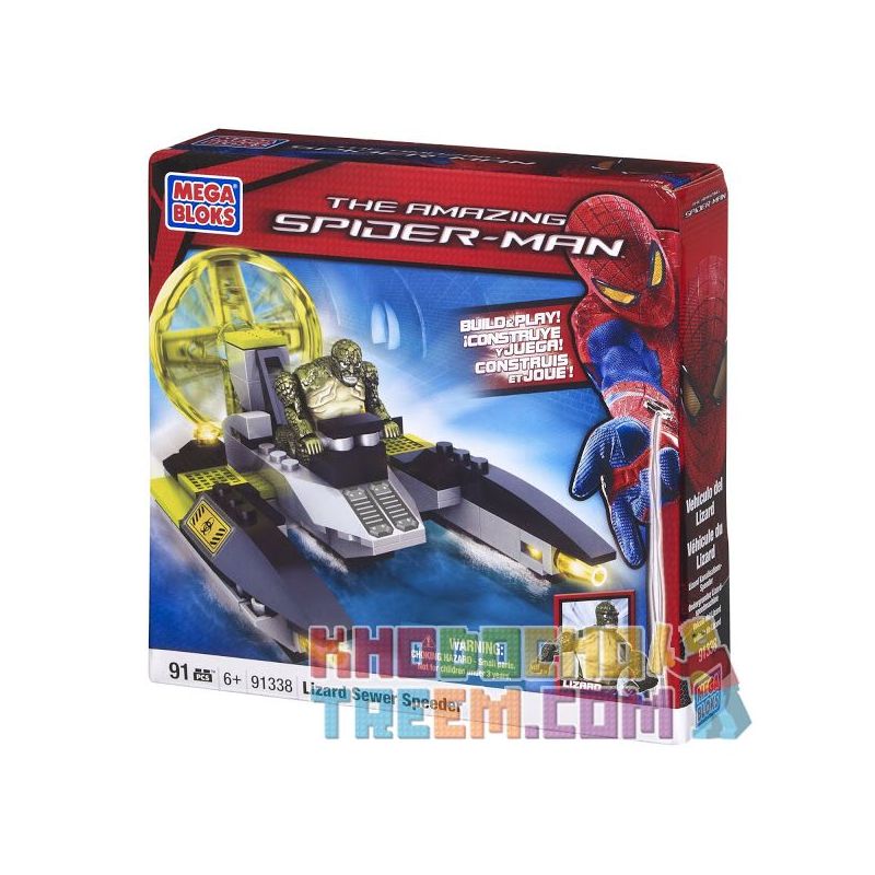 MEGA BLOKS 91338 non  TÀU CAO TỐC LIZARDMAN CỐNG bộ đồ chơi xếp lắp ráp ghép mô hình Movie & Game LIZARD SEWER SPEEDER Phim Và Trò Chơi 91 khối