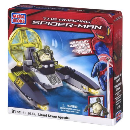 MEGA BLOKS 91338 non  TÀU CAO TỐC LIZARDMAN CỐNG bộ đồ chơi xếp lắp ráp ghép mô hình Movie & Game LIZARD SEWER SPEEDER Phim Và Trò Chơi 91 khối
