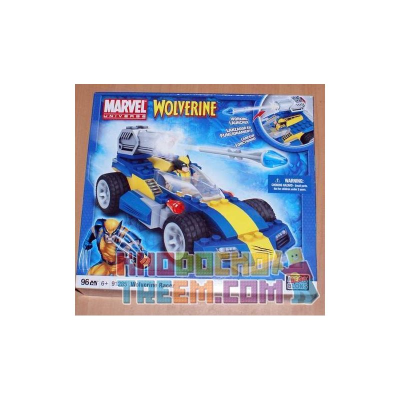 MEGA BLOKS 91285 non  XE THỂ THAO WOLVERINE bộ đồ chơi xếp lắp ráp ghép mô hình Marvel Super Heroes WOLVERINE RACER Siêu Anh Hùng Marvel 96 khối
