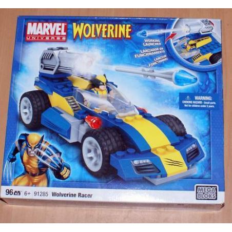 MEGA BLOKS 91285 non  XE THỂ THAO WOLVERINE bộ đồ chơi xếp lắp ráp ghép mô hình Marvel Super Heroes WOLVERINE RACER Siêu Anh Hùng Marvel 96 khối