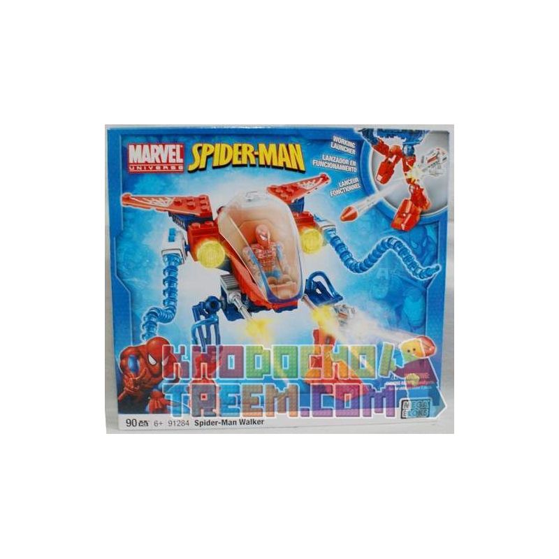 MEGA BLOKS 91284 non  MÁY ĐI BỘ NGƯỜI NHỆN bộ đồ chơi xếp lắp ráp ghép mô hình Spider-Man SPIDER-MAN WALKER 90 khối