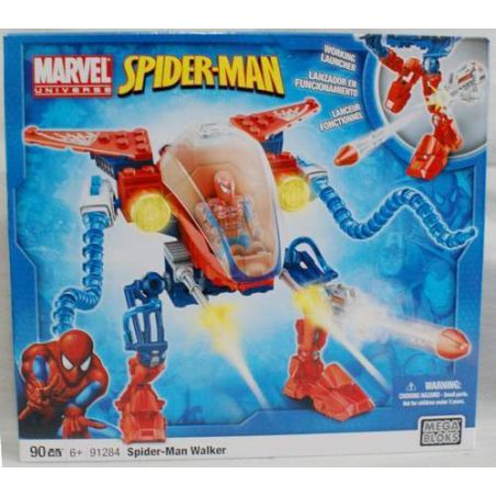 MEGA BLOKS 91284 non  MÁY ĐI BỘ NGƯỜI NHỆN bộ đồ chơi xếp lắp ráp ghép mô hình Spider-Man SPIDER-MAN WALKER 90 khối