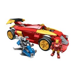 MEGA BLOKS 91218 non  HAI SIÊU XE HÀNH ĐỘNG bộ đồ chơi xếp lắp ráp ghép mô hình Marvel Super Heroes DUAL ACTION SUPER-RACER Siêu Anh Hùng Marvel 159 khối