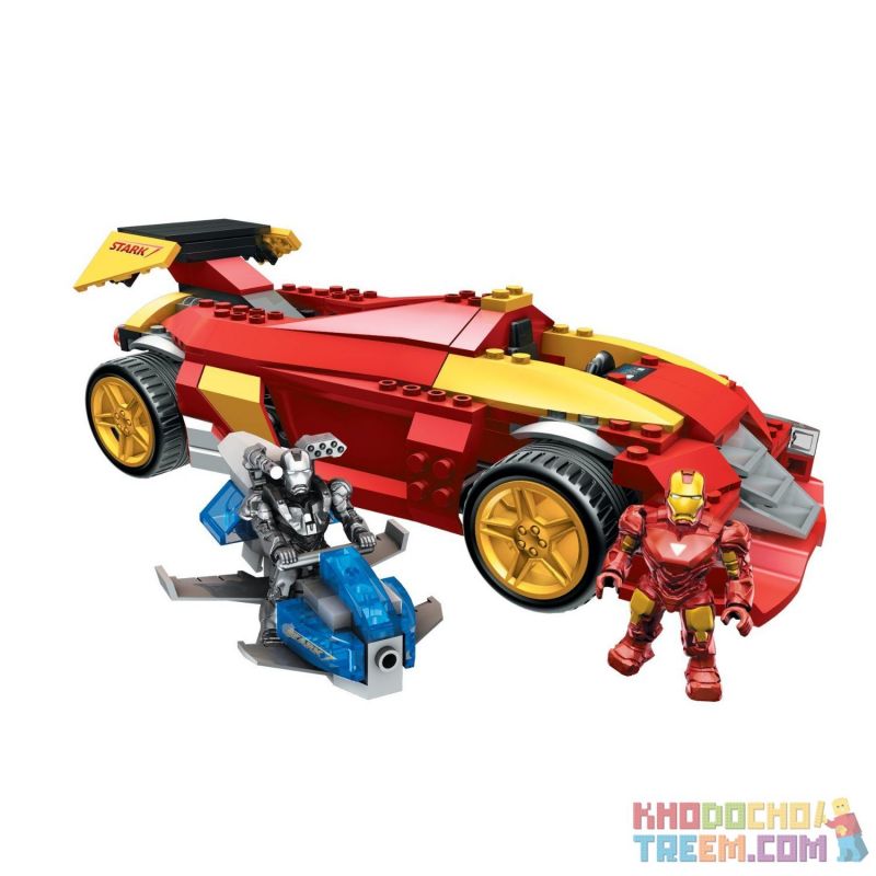 MEGA BLOKS 91218 non  HAI SIÊU XE HÀNH ĐỘNG bộ đồ chơi xếp lắp ráp ghép mô hình Marvel Super Heroes DUAL ACTION SUPER-RACER Siêu Anh Hùng Marvel 159 khối